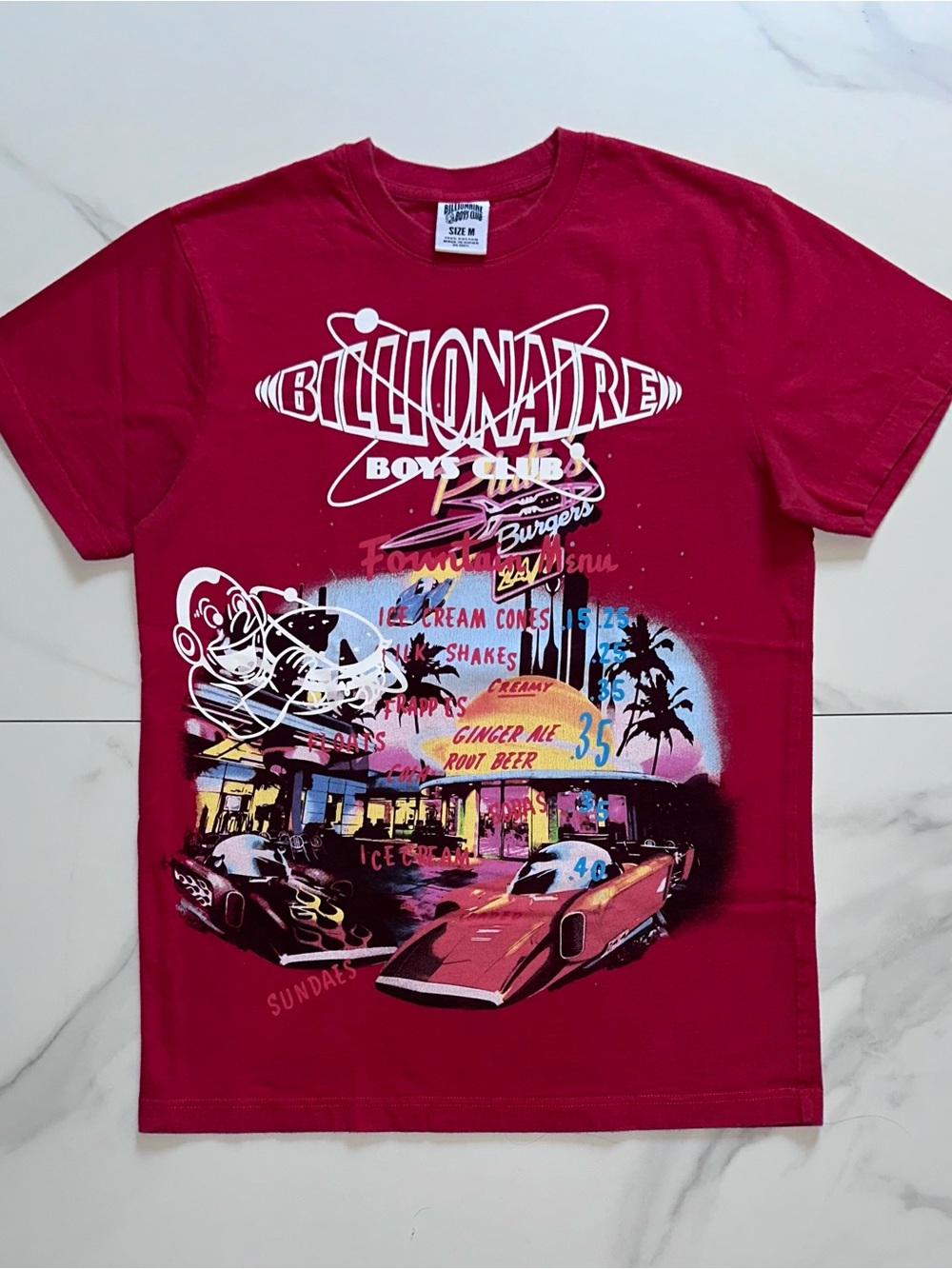 Billionaire Boys Club BB Shakes SS Tee Red Size Medium